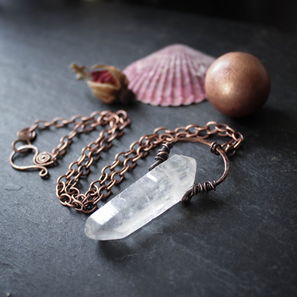 Aquamarine Crystal Point Necklace – Buddha Blossom Jewels